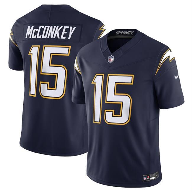 Men's Los Angeles Chargers #15 Ladd McConkey Navy 2025 F.U.S.E. Alternate  Vapor Limited Stitched Football Jersey